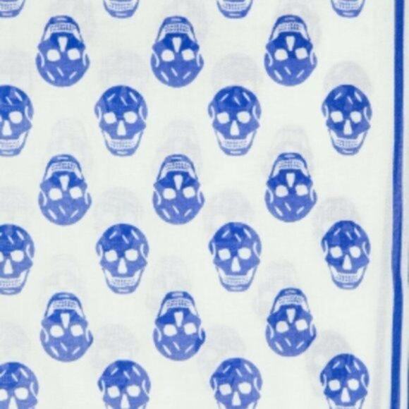 Alexander McQueen skull print wraparound-style scarf blue and white - Picture 3 of 7